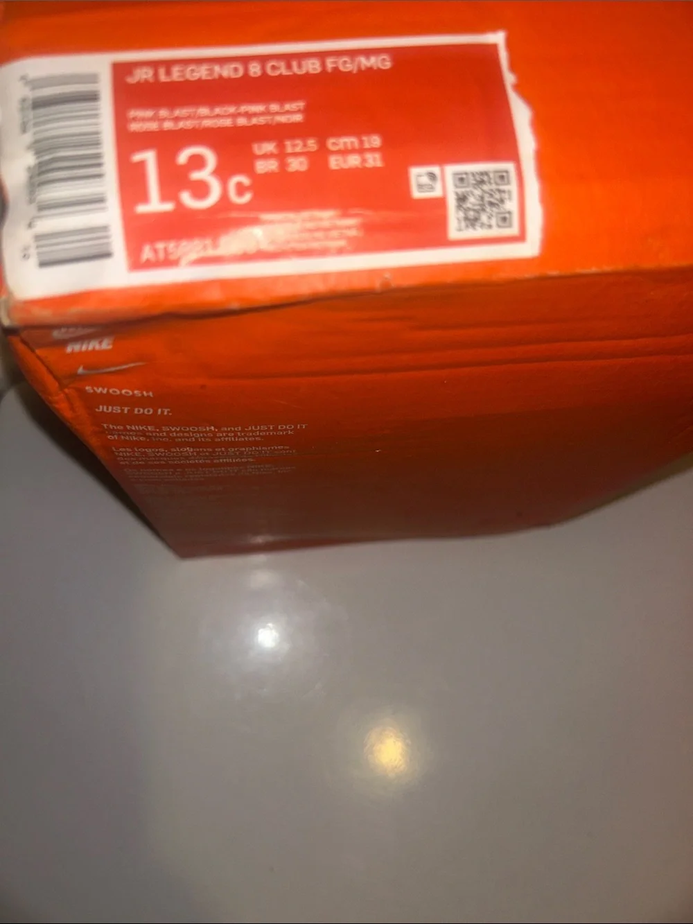 Nike down gently